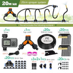360° Free-bend Misting Nozzle Adjustable Atomizer Sprayer Outdoor Watering Kits Garden Programmable Timer Misting Cooling System