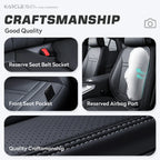 Nappa leather car seat cover set, front or rear, 5-seater, anti-slip full wrap, beige/black/brown/red