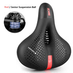 Reflective Shock Absorbing Hollow Bike Saddle MTB Bicycle Seat Breathable Rainproof Cycling Road Mountain Cycling Accessory 0402