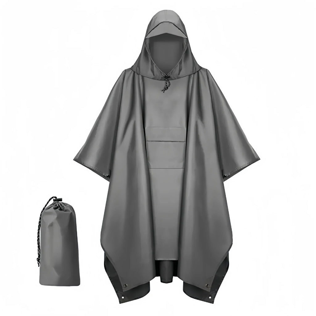 3-in-1 Waterproof Outdoor Rain Poncho Cover, Lightweight Hiking Travel Raincoat - Multiple Colors