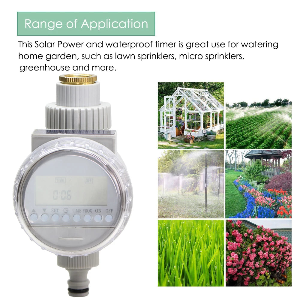 Popular Solar Power Water Timer Irrigation Solenoid Valve Controller Waterproof Power-saving Timer Irrigation Controller System