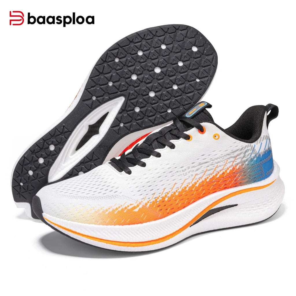 Baasploa Men Women Running Sneakers New Brand Carbon Plate Mesh Breathable Male Female Professional Training Unisex Sport Shoe
