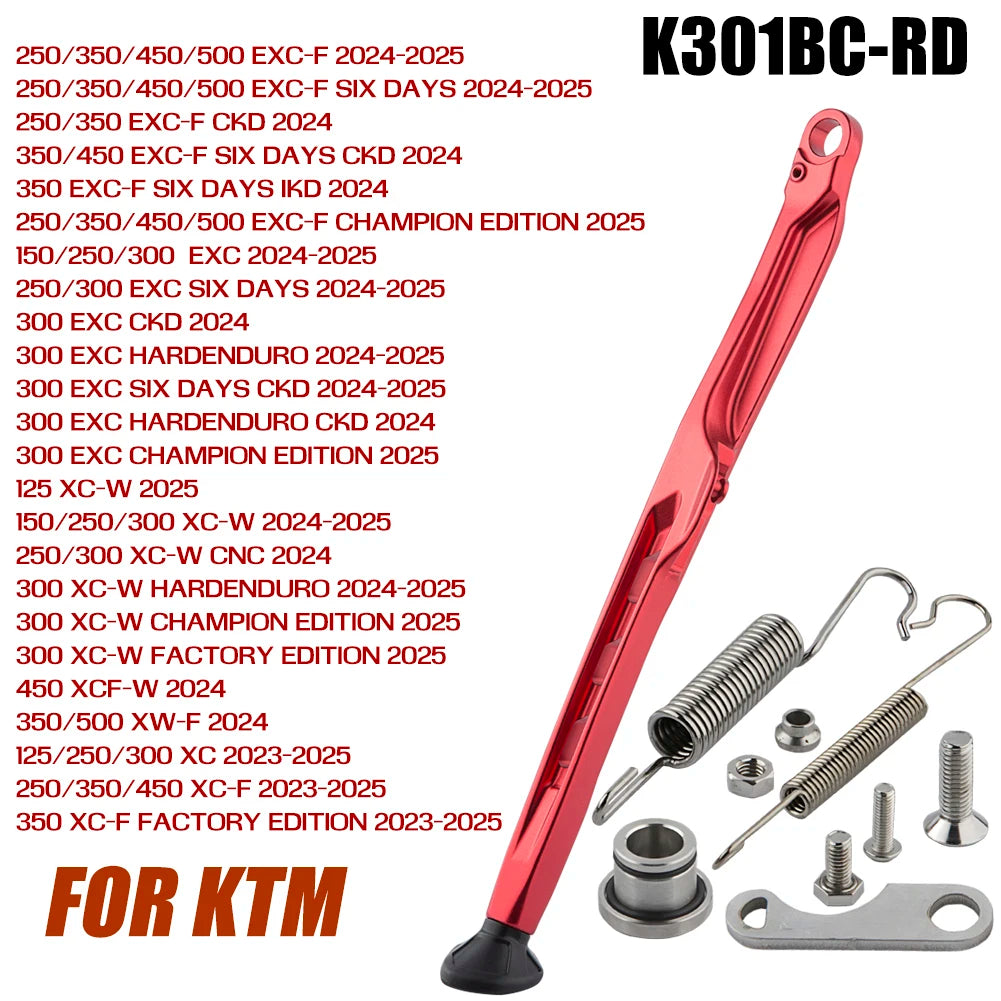 For KTM 125 150 250 300 350 450 500 530 XC XC-F XC-W XCF-W EXC EXC-F TPI Six Days 2008-2025 Motorcycle Side Stand Kickstand Kit