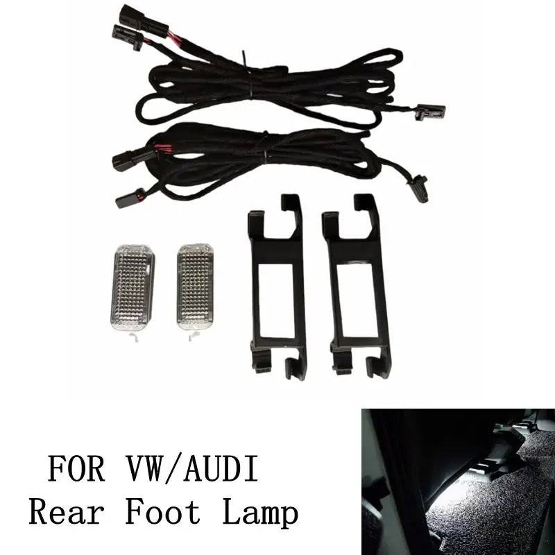 Car Interior Rear LED Footwell lights wiring harness For vw PASSAT B6 Jetta golf 5 MK5 6 MK6 A3 A4 A6 seat Leon Toledo 3AD947409