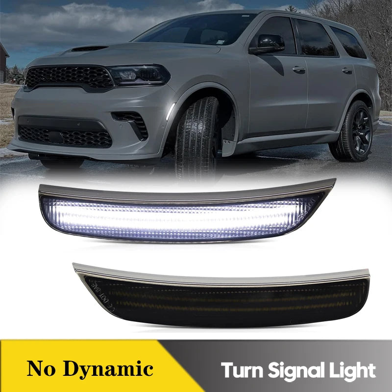 2Pcs For Dodge Durango 2021-2025 LED Side Marker Lights Front Bumper Fender Turn Singal Lamps White Car Accessories OEM#68476819