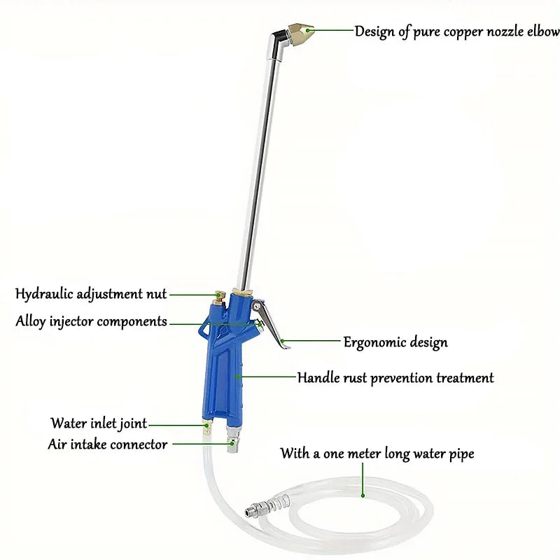 Air Blowing Gun Pneumatic Engine Cleaning Gun with 4-foot Hose Degreaser Spray Tool Kit Siphon Spray Gun for Car Cleaning