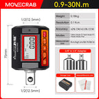 MoveCrab Digital Torque Adapter 1/2"Drive Include Adapters for 3/8" and 1/4" Electronic Torque Wrench Bike Set Car Repair Bike