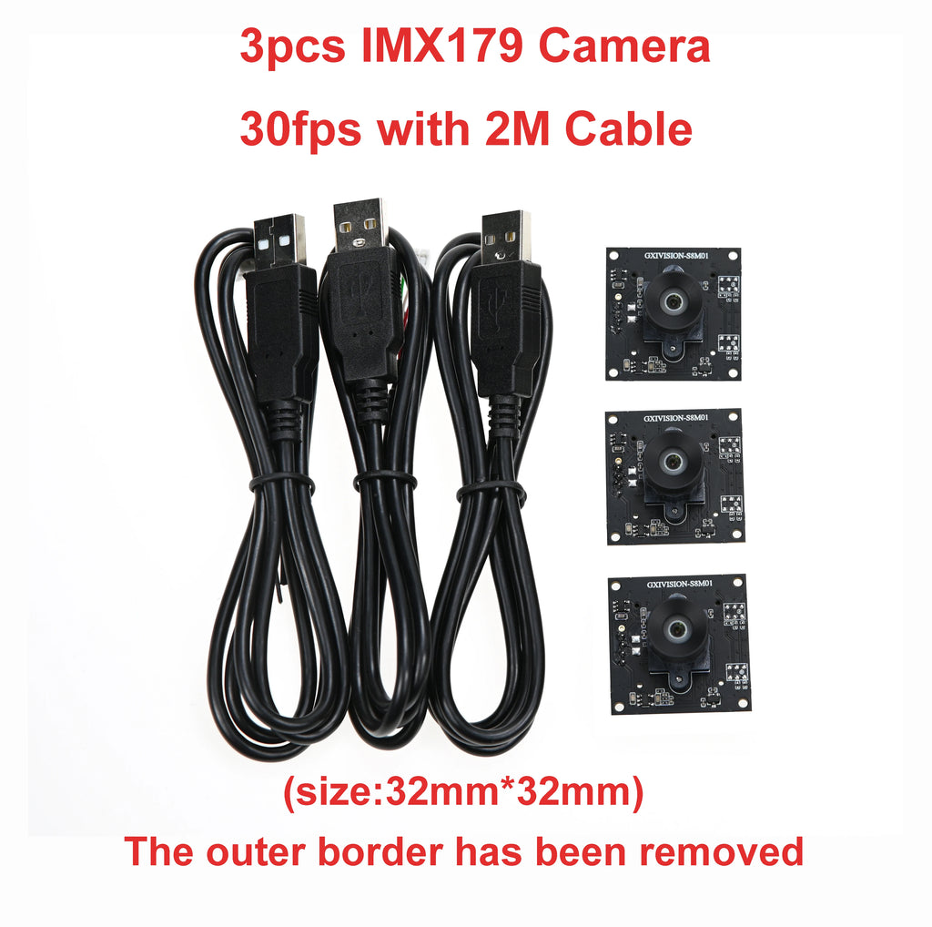 GXIVISION OV9732 30FPS 2M Cable 100 Degree USB Camera Module,3pcs OV2735/IMX179/OV2710 Compatible For Autodarts.io Scoring