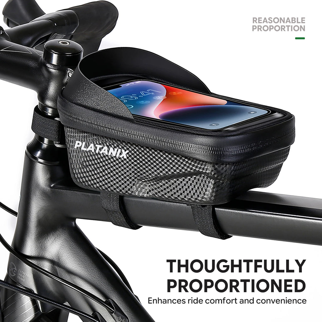 PLATANIX A2 Mountain Bicycle Bag - Hard Shell EVA Front Bar Bag for Road Bikes, Mobile Phone Handlebar Bag - Cycling Equipment