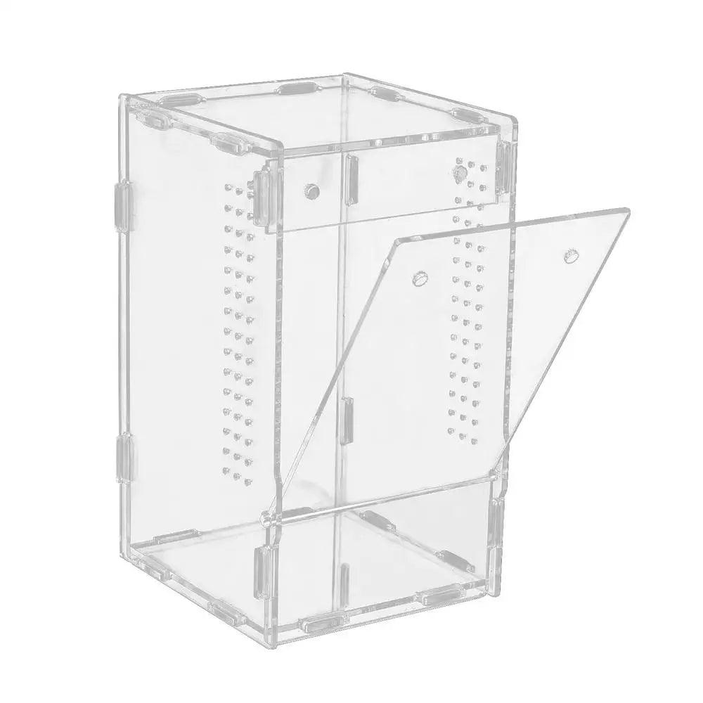 Front Opening Acrylic Jumping Spider Enclosure Escape Proof Habitat 12x12x20cm
