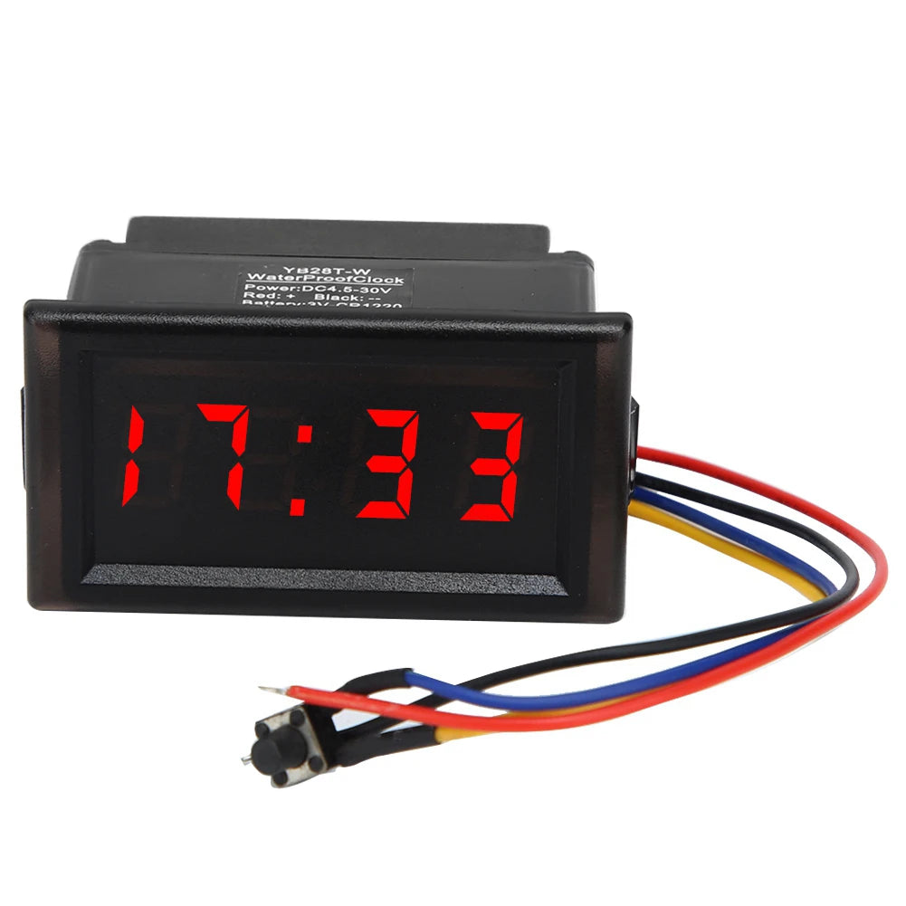 Car Digital Clock LED Digital Display Clock Clock DC4.5-30V Waterproof Dustproof Car Auto Electronic Clock LED Digital Display