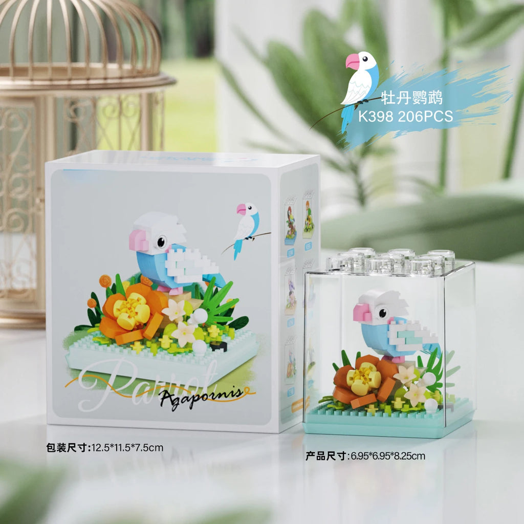 Animal Bird Building Blocks Toy for Children Girl 8 Year Old Kids Birthday Gift Mini Educational Parrot Assembling Brick Boy Toy