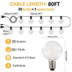 Outdoor Garland Light String 8M 24M 30M 36M Globe Bulb Fairy String Light for Holiday Wedding Garden Christmas Decotive Lamp