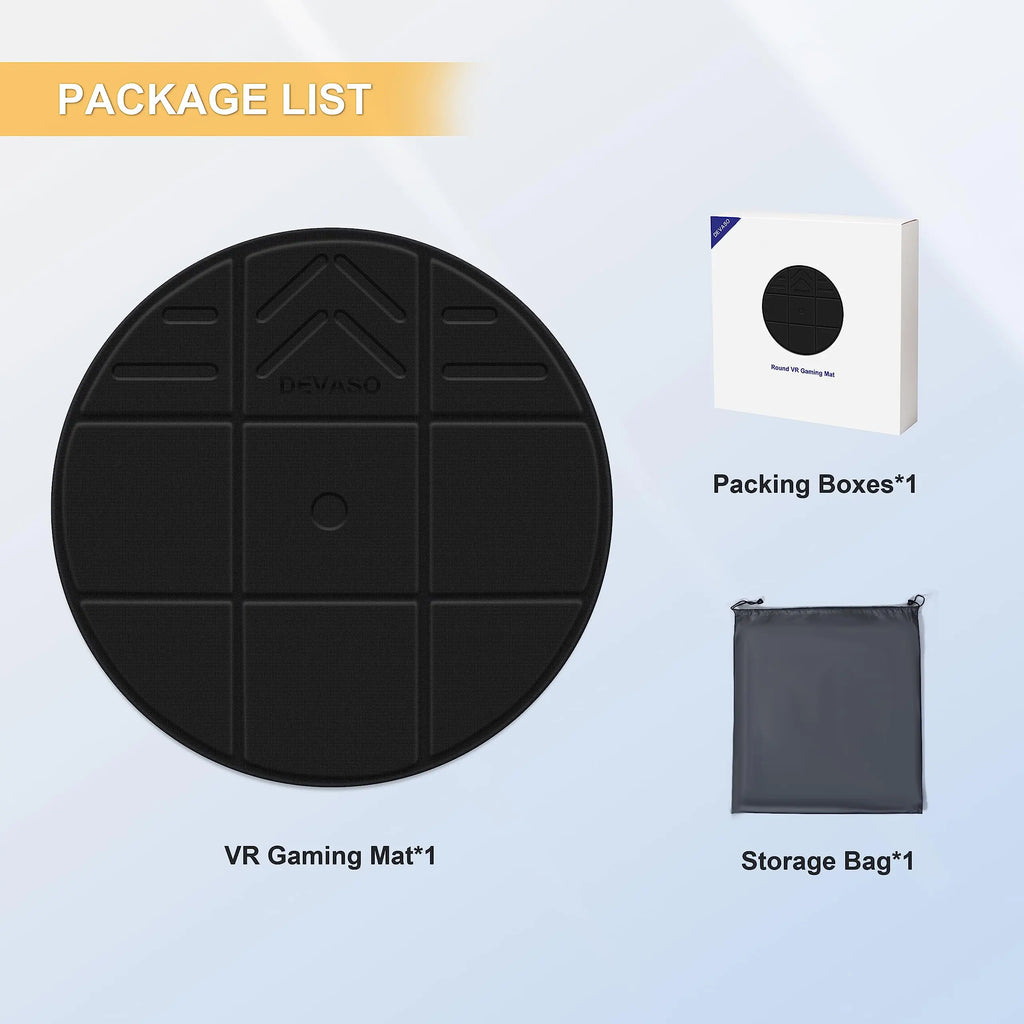 Foldable VR Mat for Meta Quest 3S/Quest 3, Round Anti Fatigue Large Mat, Anti-slip and Comfortable Floor Mat Game Accessories
