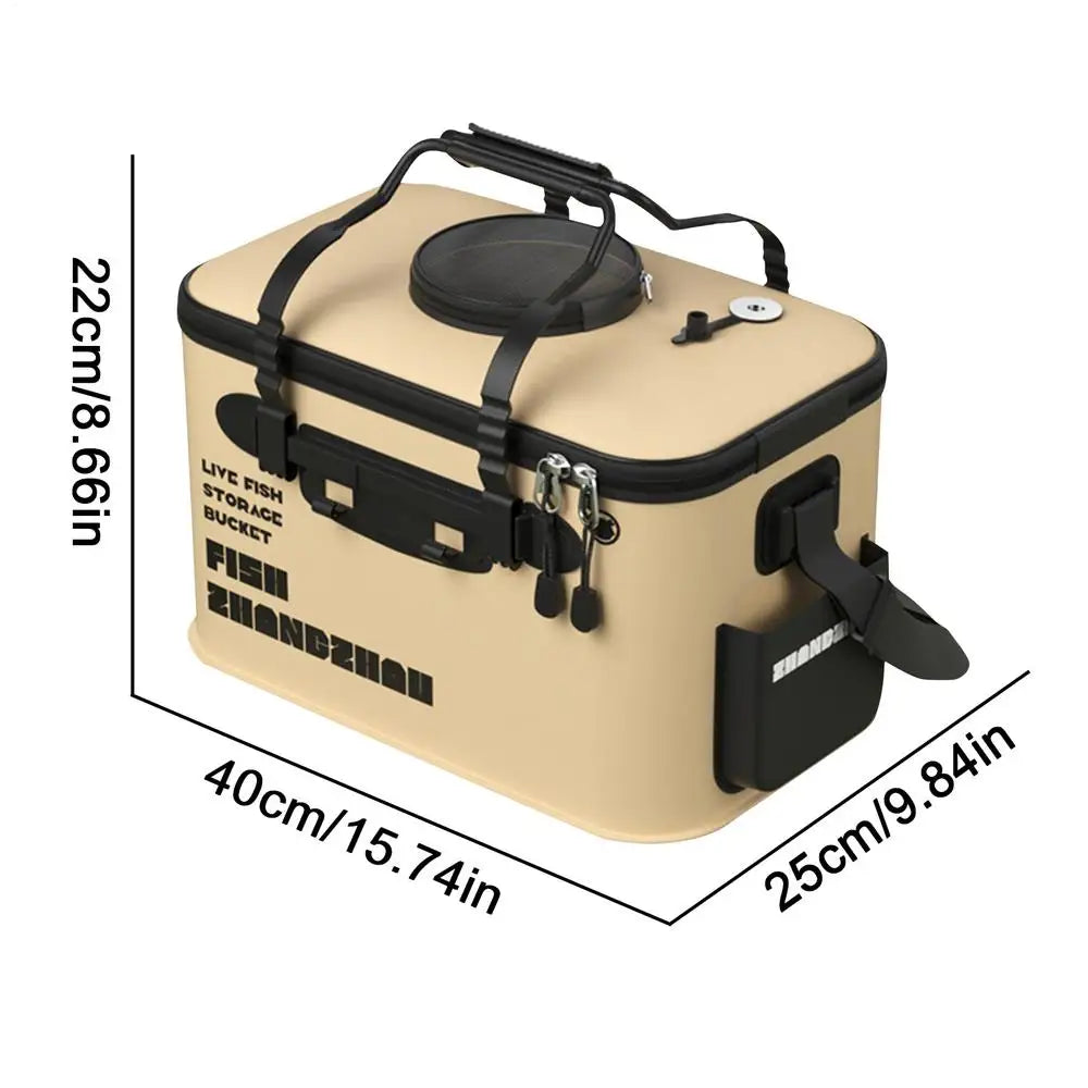Foldable Live Fish Bucket Fishing Bucket Outdoor Multifunctional EVA Fishing Bag Live Fish Bait Bucket Wild Fishing Bucket