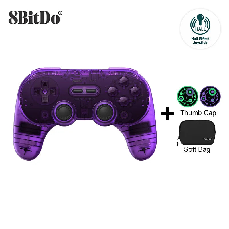 8Bitdo Pro 2 Hall Effect Joystick Bluetooth Controller Wireless Gamepad for Switch /Switch 2 PC macOS Android Steam Raspberry Pi