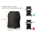 210D BBQ Grill Cover Dustproof Outdoor Barbecue Cover Easy Fold, 1pc