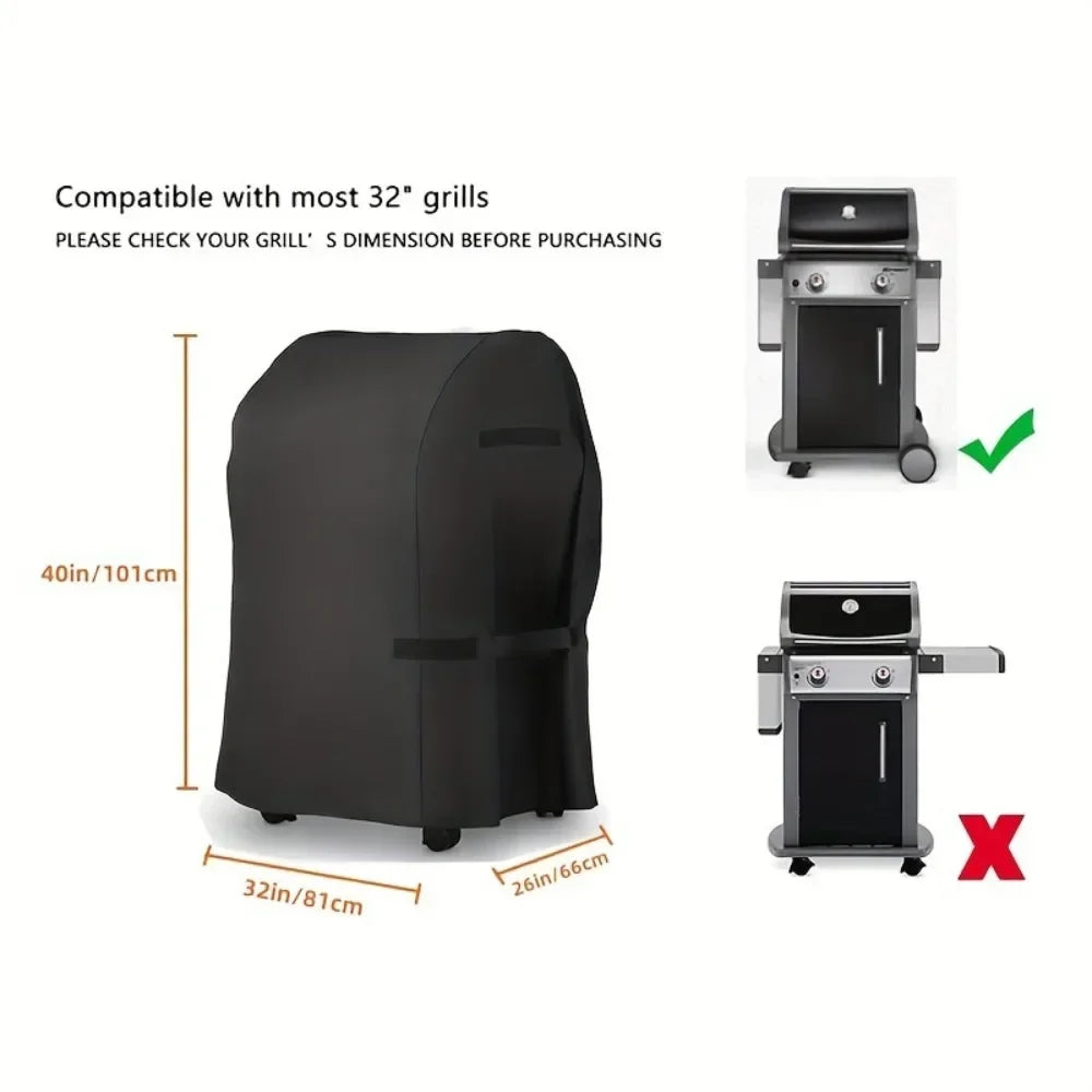 210D BBQ Grill Cover Dustproof Outdoor Barbecue Cover Easy Fold, 1pc