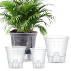 5Pcs Self-watering Pot Transparent Flowerpot with Reservoir Indoor Planter for Plants  Plastic Orchid Pot Home Bonsai Decor