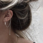 New Fashion Double Chain Pendientes Tassel Earrings Ear Clip for Women Girl Long Cuff Earring No Pierced Bohemia Gift Trend