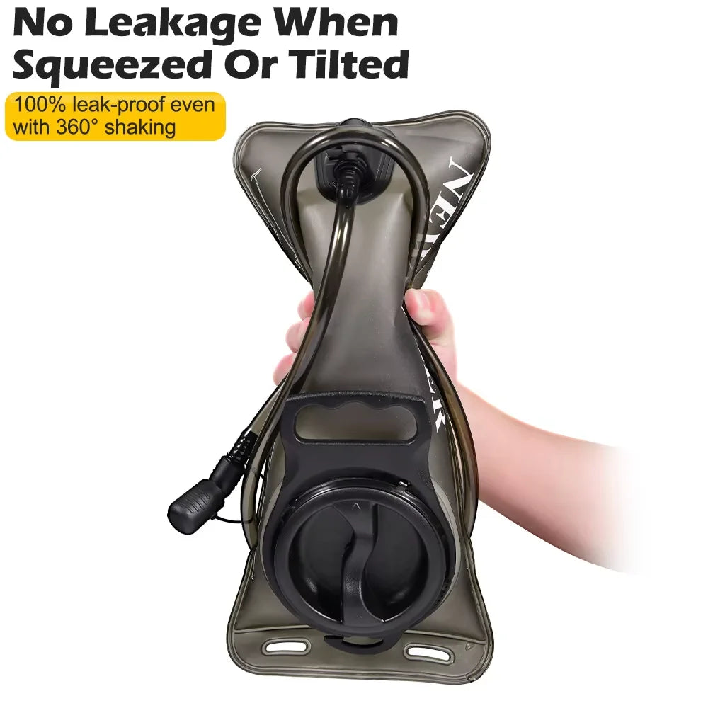 NEWBOLER Hydration Water Bladder Reservoir Bag, PEVA, 1.5L 2L 3L, Transparent/Grey