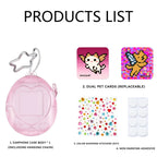 Cute For Tamagotchi Style Airpods 4/Pro 2/1 Earphone Case Transparent Soft Silicone Earphone Case With Cartoon Lanyard Sticker