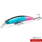 TSURINOYA 6pcs DW75 Sinking Jerkbait Fishing Lure 70mm 8.9g Minnow Hard Lure With Hook ABS Plastic Isca Artificial Leurre