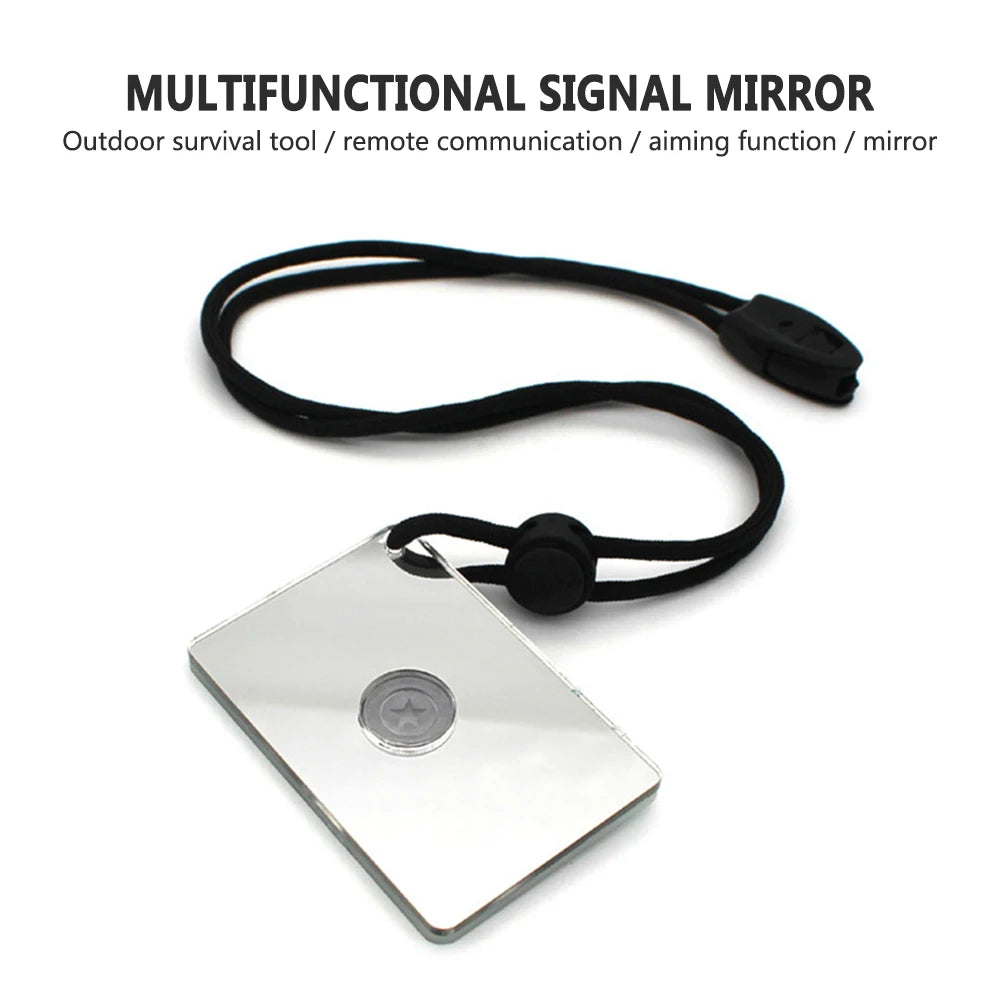 Survival Signal Mirror Emergency Rescue Outdoor Marine Kayak Mirror Reflection Signal Mirror Traval Hiking Accessory