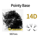 ABONNIE 500 Fans Loose Fan Lashes Extensions 6D-20D 8-18mm Pointy Base Premade Medium Stem Sharp Thin Russian Volume Eyelash