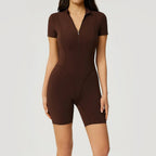 Women Bodysuits Tummy Control Butt Lifting Shapewear Fitness Short Sleeves Sports Jumpsuits Yoga Set Gym Push Up Workout Clothes