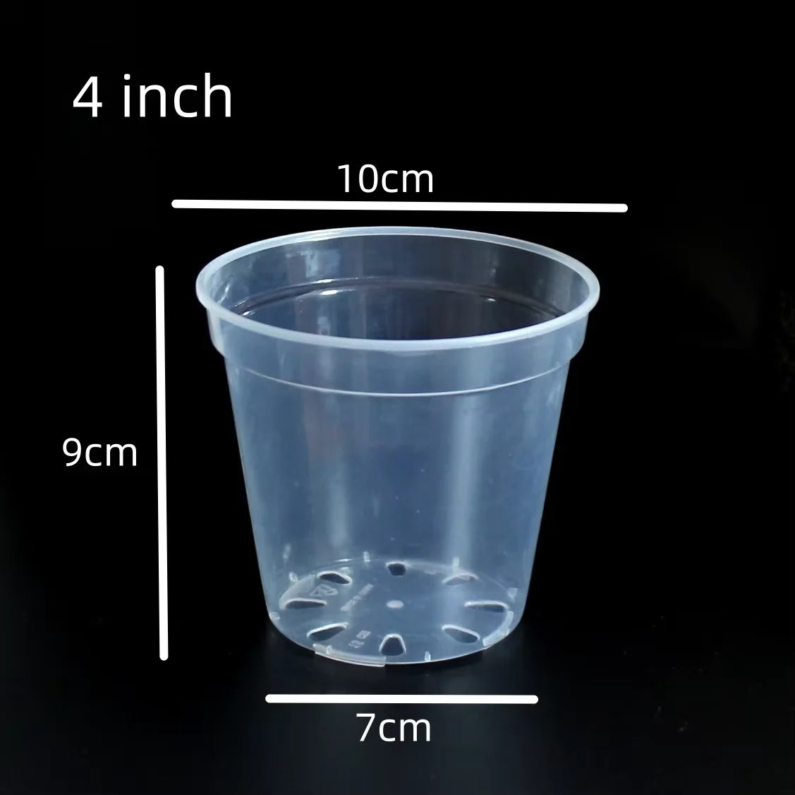 5Pcs Home Garden Transparent Planter Pot 4/5/6/7/8/9Inch Round Orchid Nursery Pots Orchid Container Starting Pot