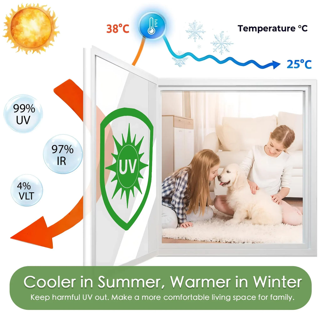 One Way Tint Mirror Window Film Daytime Privacy Self-adhesive Film Vinyl Sun Blocking Anti UV Glass Door Sticker Home Decoration