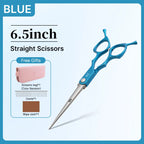 Fenice 6.5 Inch Colorful Straight Curved Thinning Chunker Shears Beginner Friendly Scissors Kit for Practice &Home Groomer Us