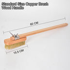 SHANGPEIXUAN Professional Pizza Oven Copper Brush Scraper Household Grill Brass Cleaning Brush with 21 inch Aluminium Handle
