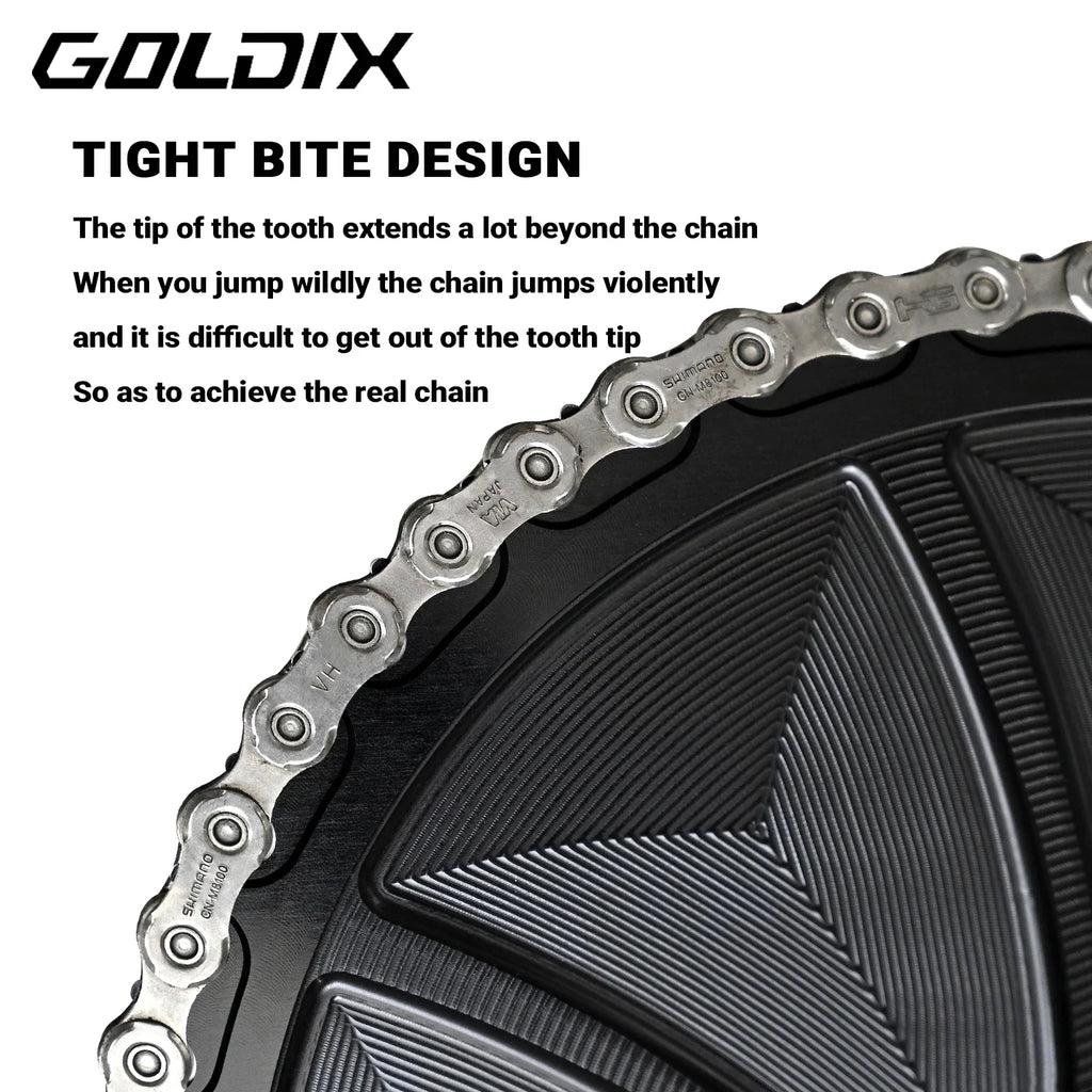 GOLDIX 8-Bolt Bicycle Chainring Wide and Narrow Teeth AERO Chainring CNC Hollow Cutting Machining for SRAM 8Bolt Crankset