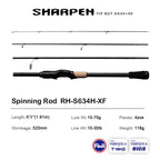 PURELURE SHARPEN Travel Soft Lure Long Spinning and Casting XF/MF Action Rods FUJI Components Bass Pike Rod Fishing Rod Reel