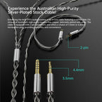 ARTTI T10 planar in-ear earphones 14.2mm driver, detachable 0.78mm 2-pin, 3.5mm or 4.4mm