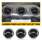 3Pcs Carbon Fiber Interior Trim Sticker For Ford Mustang 2015 2016 2017 2018 2019 2020 Accessories Car Air Vent Outlet Stickers