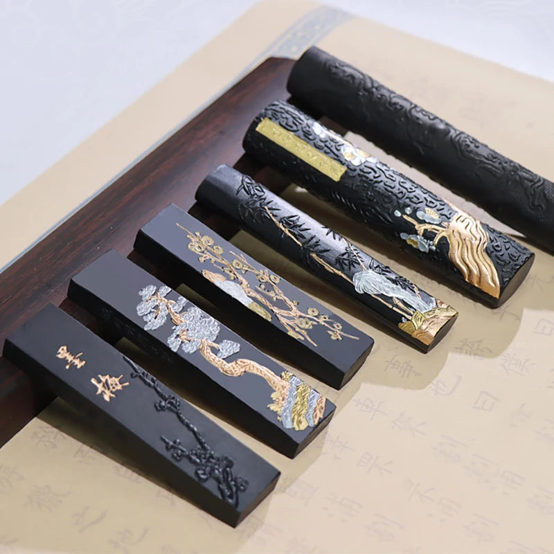 Chinese Calligraphy Ink Stone Handmade Ink Stick for Calligraphy and Painting Ink Bar Brush Painting Paint Calligraphy Ink Block
