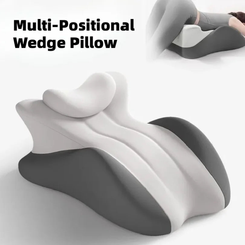 Multi-Positional Wedge Pillow Memory Foam Ergonomic Prone Pillow with Removable Cover Couple Bed Pillow for Body Pain Relief