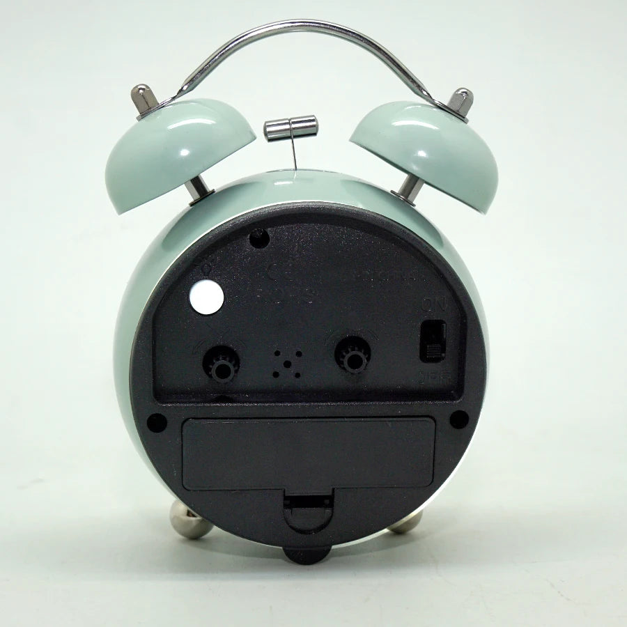 1pc Retro Creative Metal Bell Alarm Clock, Desktop Simple Clock Silent Luminous Quartz Table Clock