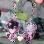 Anime ALIEN STAGE IVAN TILL Cosplay Keychain Unisex Acrylic Heart Magnet Pendant Key Chain 2Pcs/set Keyring Bag Accessories Gift