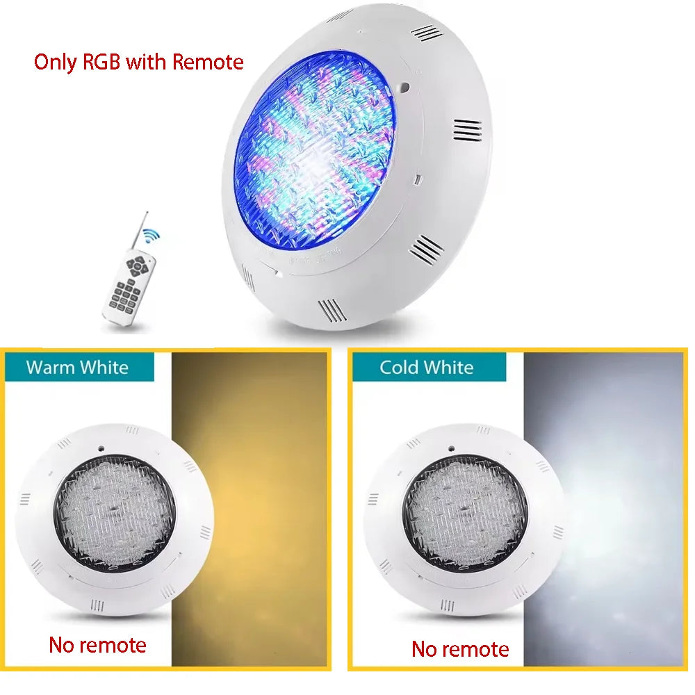 LED Swimming Pool Lamp AC12V Stainless Steel IP68 12W 18W 25W 35W 54W Underwater Remote Control RGB Lamps Blue/Warm white/ White