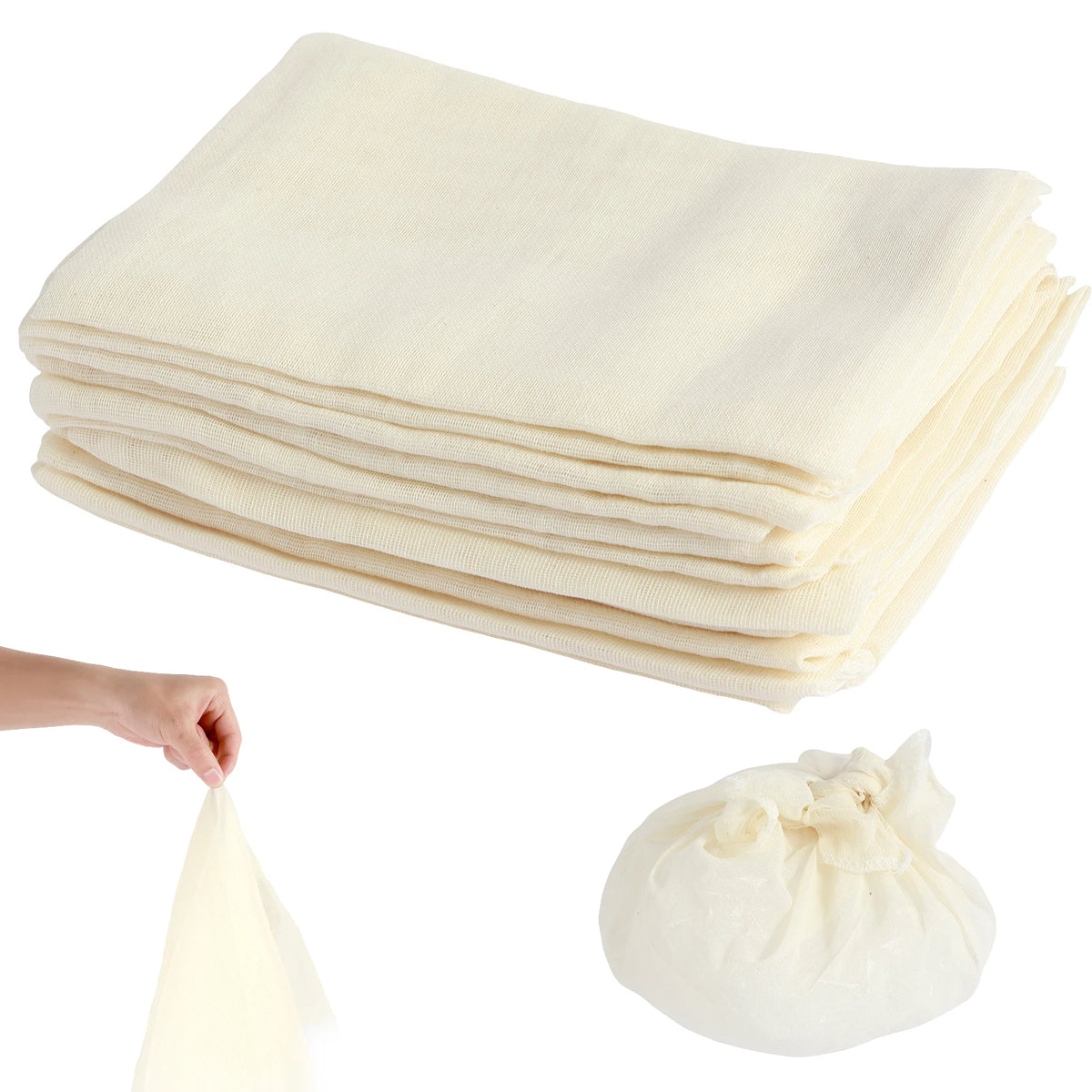 12/24 Pcs Cheese Cloths Natural Unbleached Cotton Cheesecloth 20 Inch Square Cheese Cloths Reusable Organic Cotton Cheesecloths