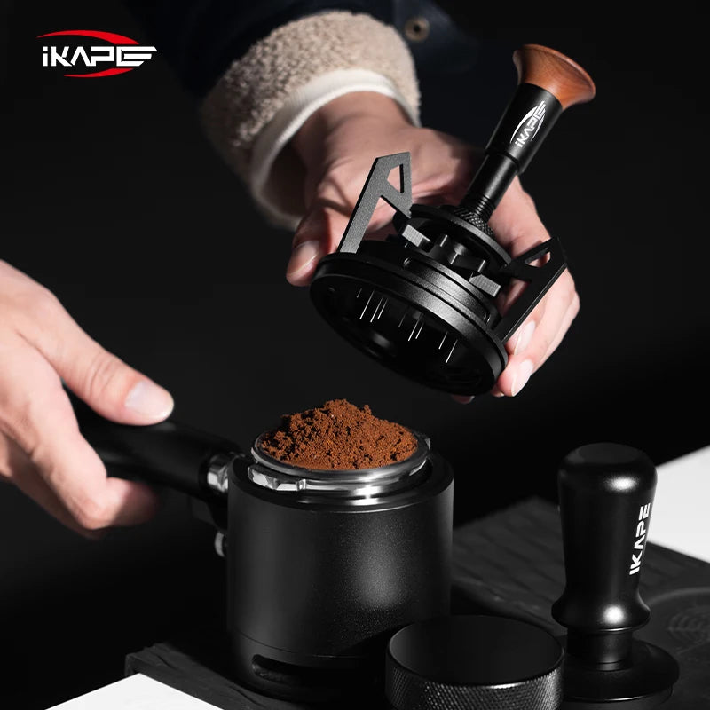 IKAPE V3 Espresso Rotary WDT,Coffee Stirrer with Dosing Funnel & Stand,Espresso Stirrer Distribution Tool for Barista