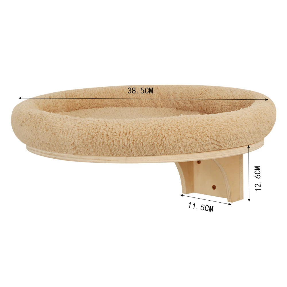 Wooden Cat Climbing Shelves Wall Mounted Cat Tree Sisal Scratching Post Pedal Hammock Indoor Kitten Playground Cats Accessories