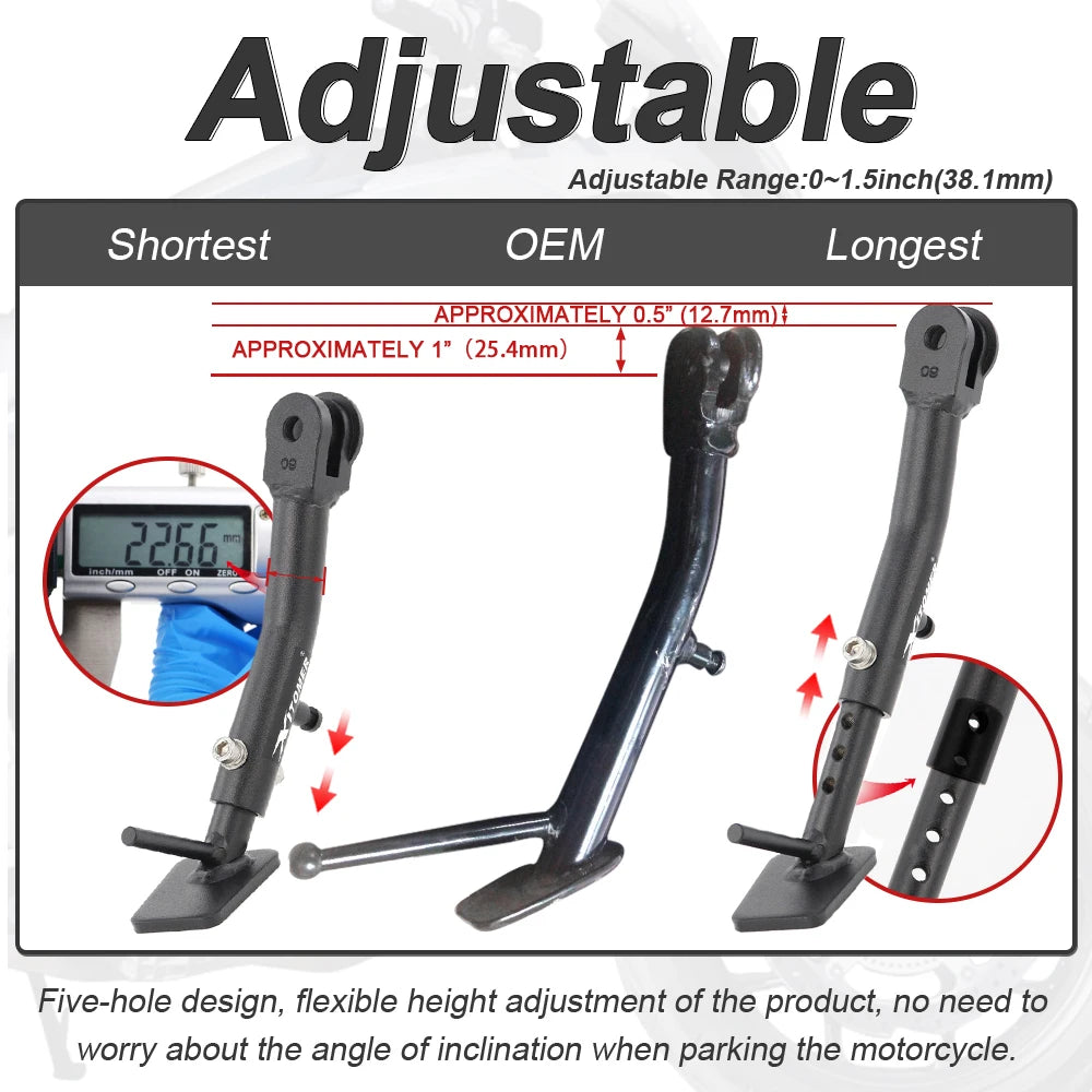 For Honda NC750X 2021 2022 2023 2024 2025 2026 Motorcycle Adjustable Kickstand Steel Side Stand Holder Parking Rack Support Foot