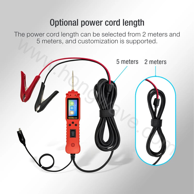 HWAUT P200 P100 24V 12V Automotive Probe Pen Car Tester DC Voltage Resistant Meter Circuit Battery Scanner Auto Diagnostic Tool