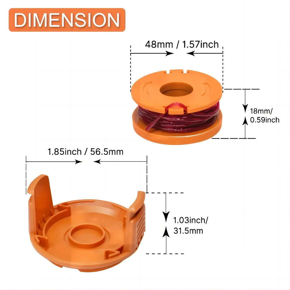 Grass Trimmer Line Spool Replacement 10ft (3m) for Worx WA0010, 10pcs/15pcs/20pcs
