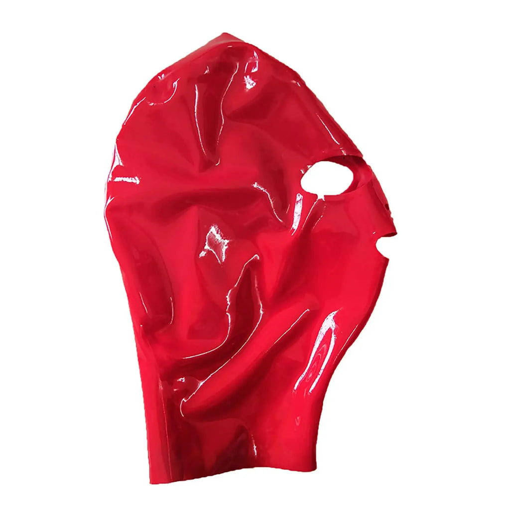 Red Latex Mask Catsuits Bodysuit Hood Cosplay Mask Party Latex Hoods Rubber Hood